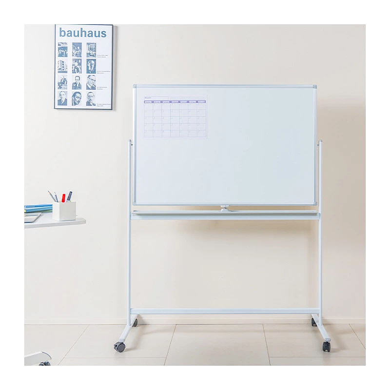 LogiLink EO0064 Mobile Double-Sided Magnetic Dry Erase Whiteboard 120x80 cm White/Silver
