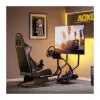 LOGILINK EO0065 Racing Simulator Cockpit with Monitor Mount, Steel Frame, PVC Leather Seat, Up to 32 inch Monitor, Black