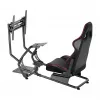 LOGILINK EO0065 Racing Simulator Cockpit with Monitor Mount, Steel Frame, PVC Leather Seat, Up to 32 inch Monitor, Black