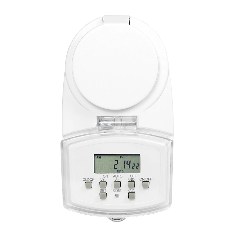 LOGILINK ET0008 Outdoor Digital Time Switch - IP44, 10 ON/OFF Programs, 16A/3680W, Schuko (Type F), Black/Grey