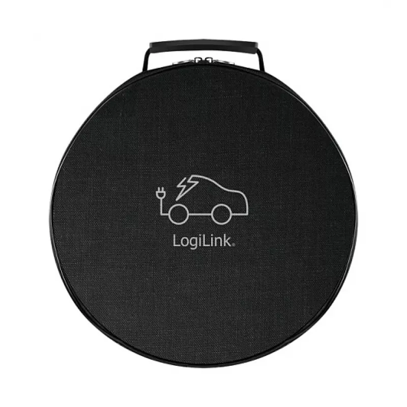 LogiLink EVC0120 Type 2 EV Charging Cable 22kW 3-Phase 32A 2.5m Black with Storage Bag