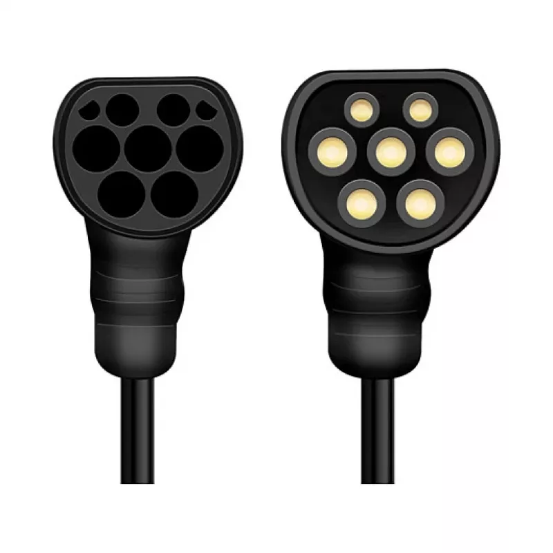 LogiLink EVC0128 Type 2 Spiral EV Charging Cable, 11kW, 3-Phase, 20A, 5m, Black with Storage Bag