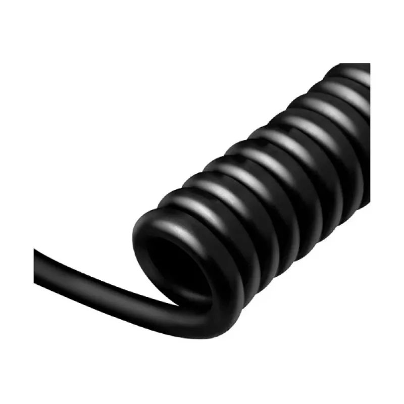 LogiLink EVC0128 Type 2 Spiral EV Charging Cable, 11kW, 3-Phase, 20A, 5m, Black with Storage Bag