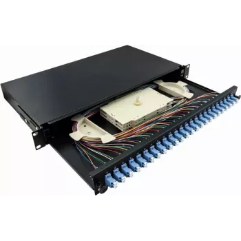 LogiLink F24LC2B 24-Port LC Duplex Fiber Optic Patch Panel 1U 19 inch Rackmount Black