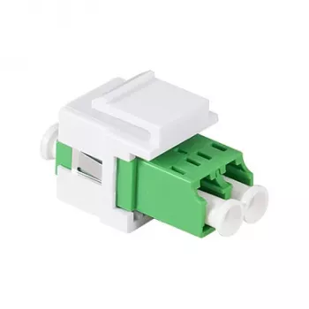 LogiLink FA03LC5 LC Duplex Fibre Adapter, Flangeless, Green – 12 Pieces
