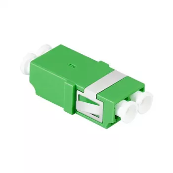 LogiLink FA03LC5 LC Duplex Fibre Adapter, Flangeless, Green – 12 Pieces