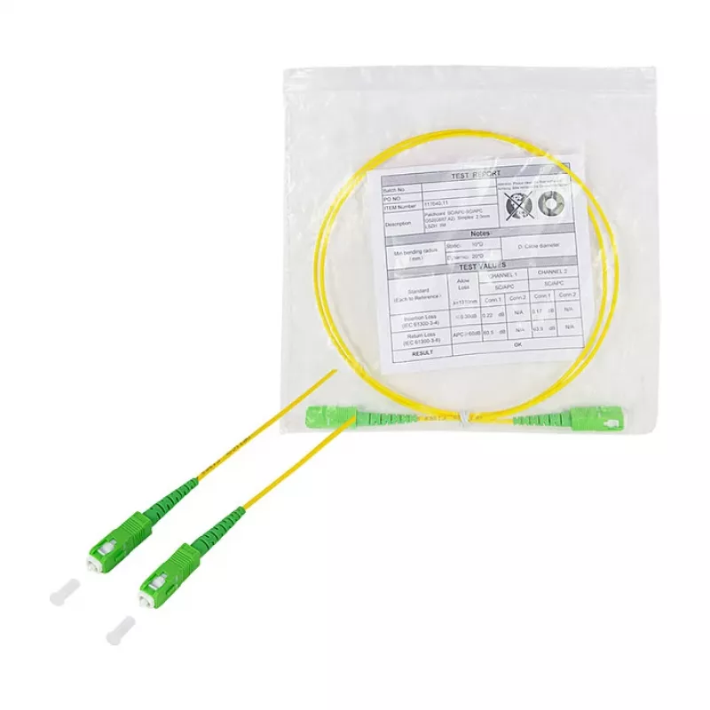 LogiLink Fiber Optic Patch Cable – Simplex, OS2 SM G.657.A2, SC/APC to SC/APC, 1 m, Yellow