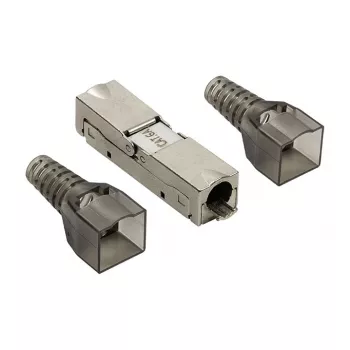 LogiLink Field-Terminable RJ45 Connector Cat.6A STP 10G, Tool-Free IDC, Zinc Die-Cast, AWG 22-26, Silver