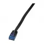 LogiLink Flat Cat.5e U/UTP Patch Cable, RJ45, 0.5 m, Black