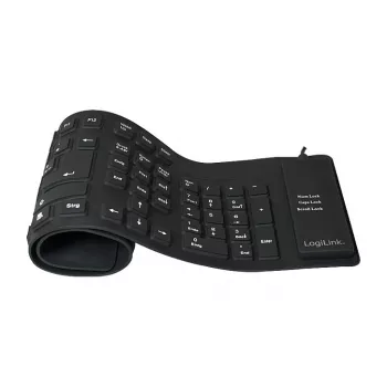 LogiLink Flexible Keyboard with Connection Cable, Black (ID0019)