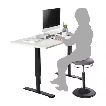 LOGILINK Height Adjustable Wobble Stool EO0022 - Active Sitting Ergonomic Stool with Gas Lift, 360° Swivel, Black