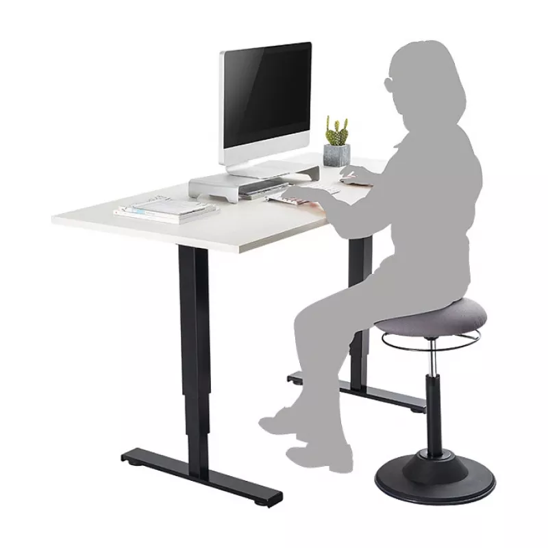 LOGILINK Height Adjustable Wobble Stool EO0022 - Active Sitting Ergonomic Stool with Gas Lift, 360° Swivel, Black