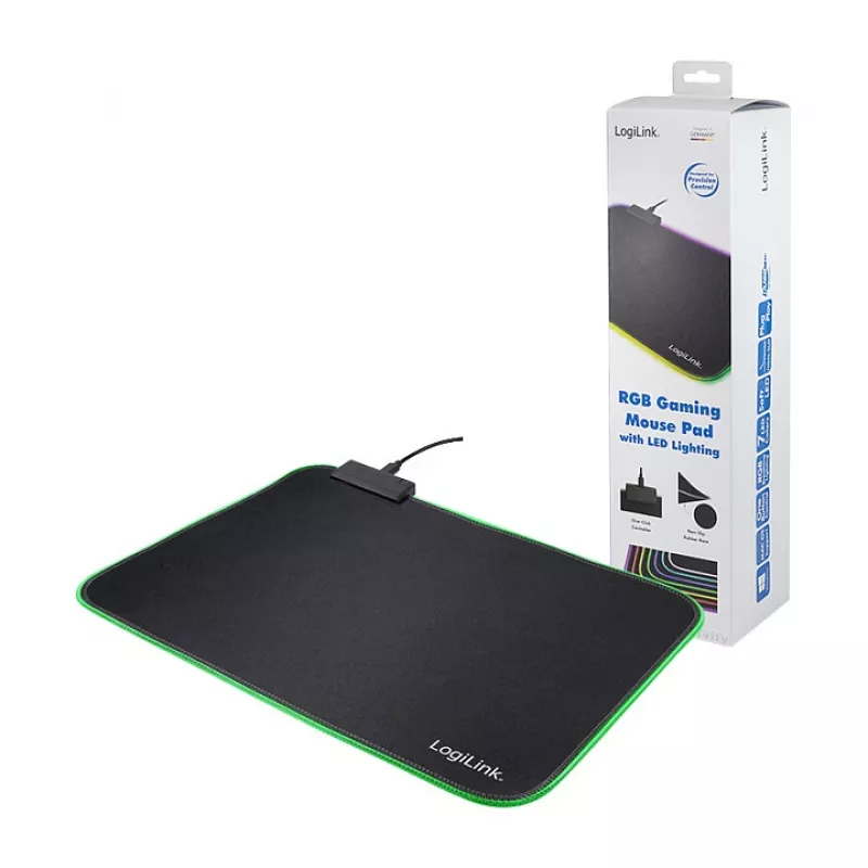 LOGILINK ID0183 Gaming Mouse Pad with RGB LED, 350x260mm, 3mm Soft, Black