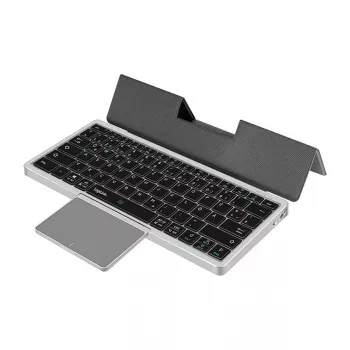LogiLink ID0214 Wireless Keyboard with Touchpad, Bluetooth 5.1, 3-Channel, Grey