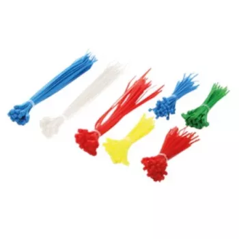 LogiLink KAB0017 Cable Tie Set - 300-Piece Assorted (White, Blue, Yellow, Red, Green)