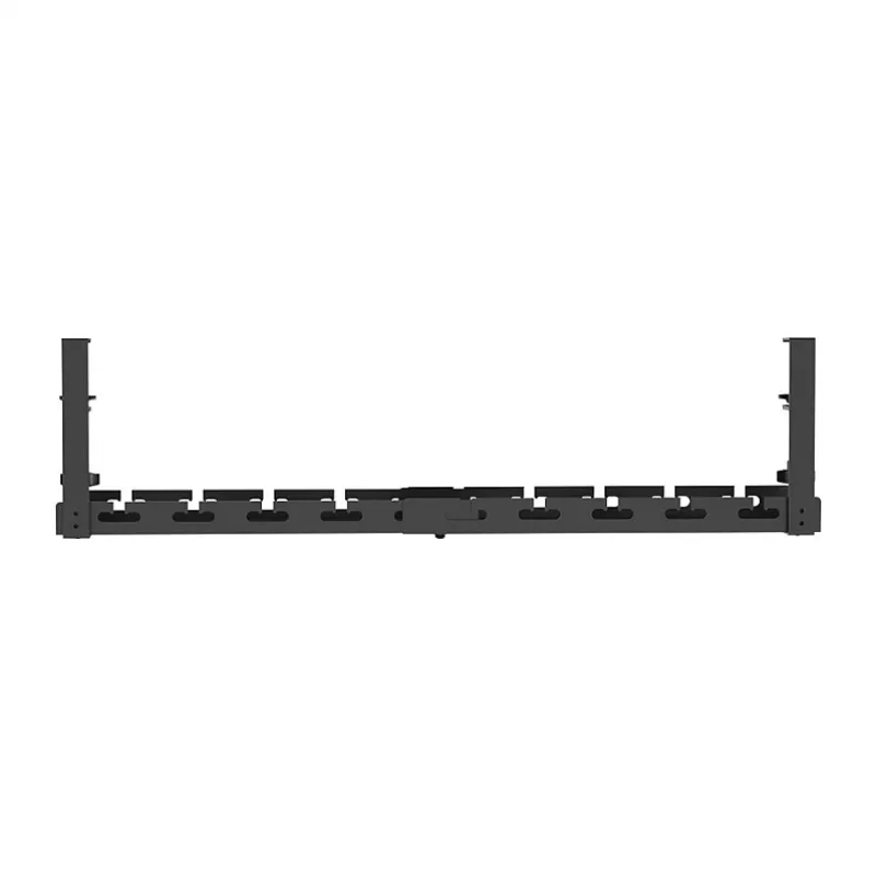 LOGILINK KAB0094 Under-Desk Cable Tray Organizer, Clamp-On, Extendable, Metal, Black