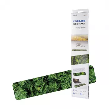 LogiLink Keyboard Wrist Pad, long - Ergonomic Memory Foam Wrist Rest for Full-Size Keyboards, Non-Slip Base, Black