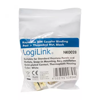 LogiLink Keystone Binding Post Module with Threaded Nut, Black