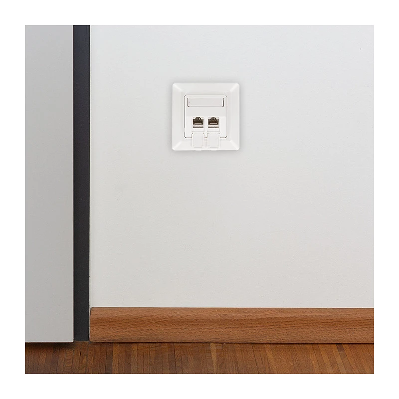 LogiLink Keystone Faceplate for 2 Modules, Projecting, UP/50, Pure White