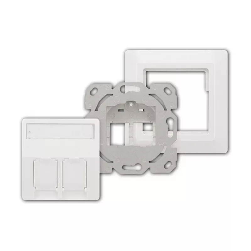 LogiLink Keystone Faceplate for 2 Modules, Projecting, UP/50, Pure White