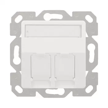 LogiLink Keystone Faceplate for 2 Modules, Projecting, UP/50, Pure White