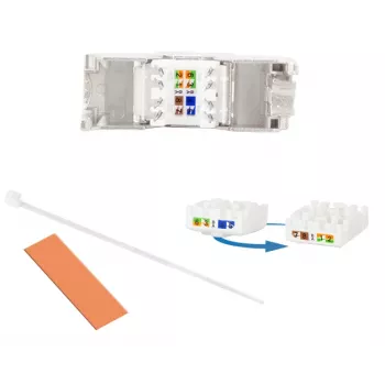 LogiLink Keystone Jack Cat.6A STP with Dust Cap, 14.4mm, 22-26 AWG, 24 Pieces