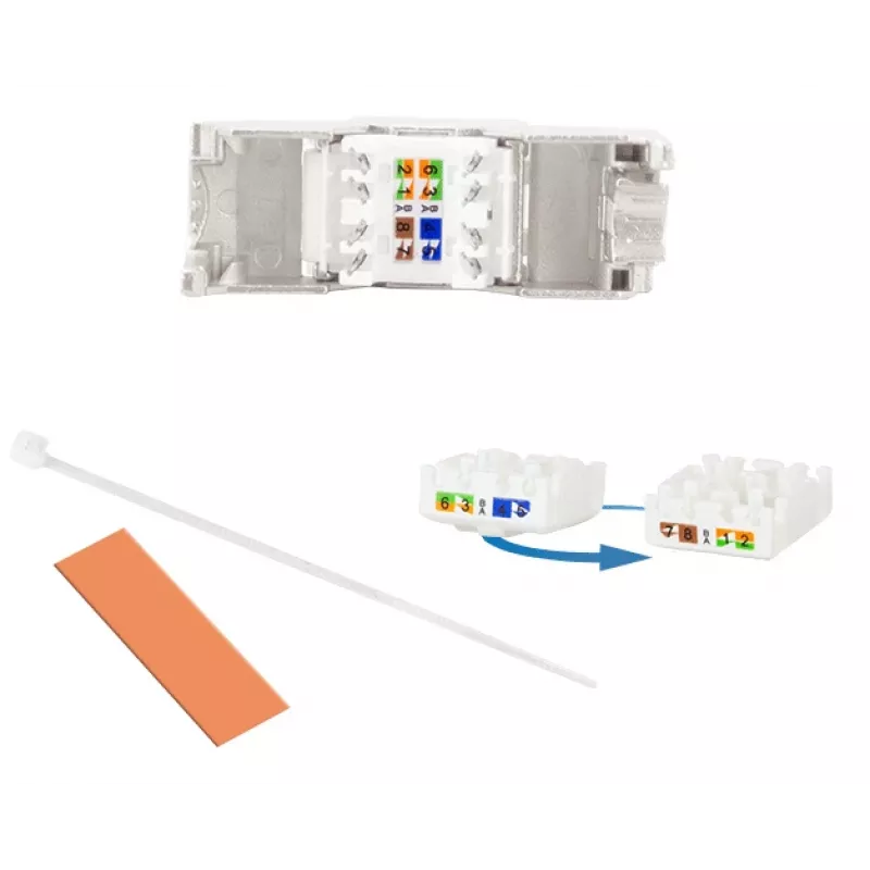 LogiLink Keystone Jack Cat.6A STP with Dust Cap, 14.4mm, 22-26 AWG, 24 Pieces