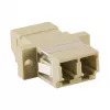 LogiLink LC Duplex Multimode Fiber Optic Adapter with Flange, Beige