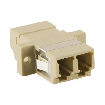 LogiLink LC Duplex Multimode Fiber Optic Adapter with Flange, Beige