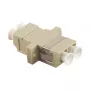 LogiLink LC Duplex Multimode Fiber Optic Adapter with Flange, Beige