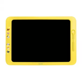 LogiLink LCD Writing Tablet 19 cm Yellow – Reusable Multi-Colour Drawing Board with Erase & Lock