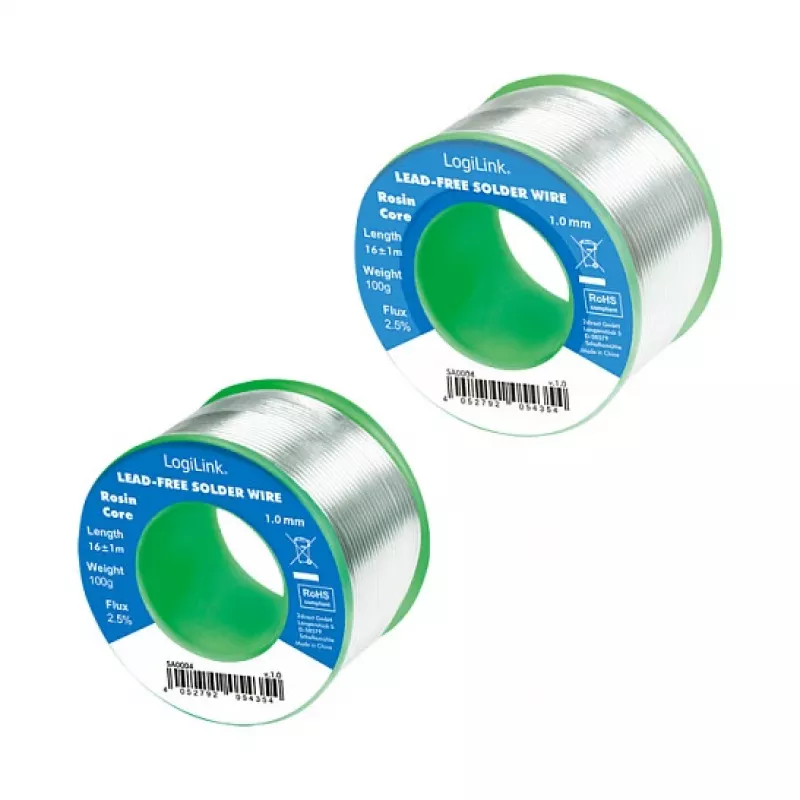 LOGILINK Lead-Free Soldering Wire 1mm 100g Sn99.3Cu0.7 No-Clean Flux