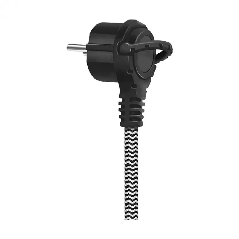 LogiLink LPS104 Power Extension Cable, CEE 7/7 to CEE 7/3, Textile Braided, Black/Grey, 3 m