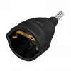 LogiLink LPS104 Power Extension Cable, CEE 7/7 to CEE 7/3, Textile Braided, Black/Grey, 3 m