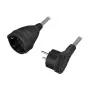 LogiLink LPS104 Power Extension Cable, CEE 7/7 to CEE 7/3, Textile Braided, Black/Grey, 3 m