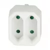 LogiLink LPS218 Euro Plug Adapter with 2 Sockets, White