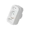 LogiLink LPS221 Schuko to 2x Euro + 1x Safety Socket Adapter, White, 16 A, 250 V, 3680 W, Child Protection