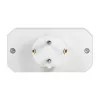 LogiLink LPS221 Schuko to 2x Euro + 1x Safety Socket Adapter, White, 16 A, 250 V, 3680 W, Child Protection