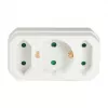 LogiLink LPS221 Schuko to 2x Euro + 1x Safety Socket Adapter, White, 16 A, 250 V, 3680 W, Child Protection
