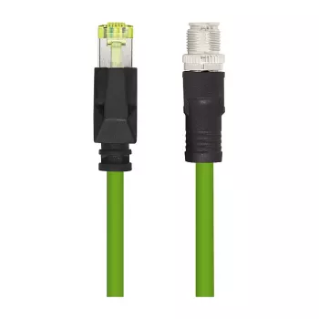 LogiLink M12 CAT6A Industrial Patch Cable, PUR, M12 X-coded to RJ45, 2.00 m