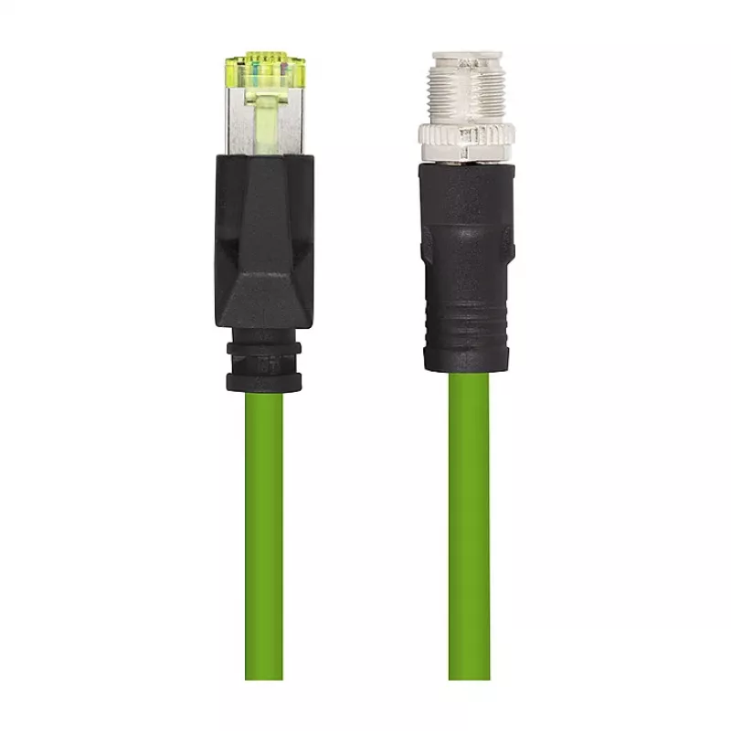 LogiLink M12 CAT6A Industrial Patch Cable, PUR, M12 X-coded to RJ45, 20 m