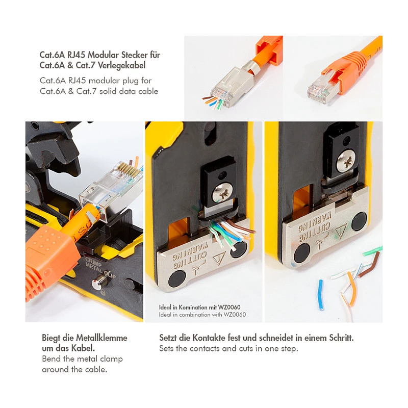 LogiLink Modular Plug RJ45 Cat.6A STP Pass Through, 10-Pack