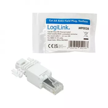 LogiLink Modular Plug RJ45 Cat.6A, UTP, Toolless, White