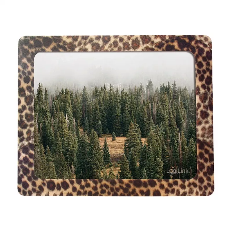 Logilink Mouse Pad with Photo Frame, Leopard Design, Extra Thin