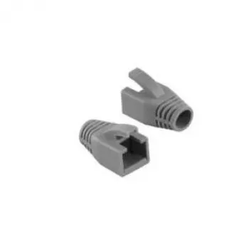 LogiLink MP0034 Modular Anti-Kink Boot for Cat.6 RJ45 Modular Plugs, 8.0mm, Grey, 10-Pack