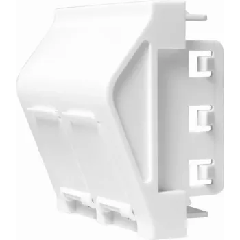 LogiLink NF0012 Flush-Mount Wall Plate for 2 Keystone Modules, 45 x 45 mm, French System, Pure White