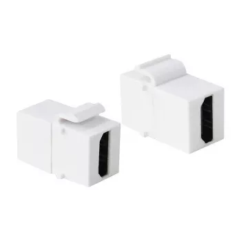 LogiLink NK0014 HDMI Keystone Coupler Module, Female to Female, White, 4K 60Hz, HDCP 2.2, 18 Gbps, Snap-in