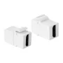 LogiLink NK0014 HDMI Keystone Coupler Module, Female to Female, White, 4K 60Hz, HDCP 2.2, 18 Gbps, Snap-in