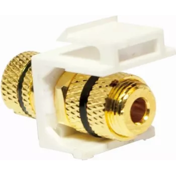 LogiLink NK0028 Flat Speaker Wall Plate – Gold-Plated Binding Posts, White
