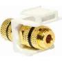 LogiLink NK0028 Flat Speaker Wall Plate – Gold-Plated Binding Posts, White